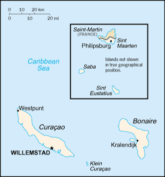 Map of Netherlands Antilles