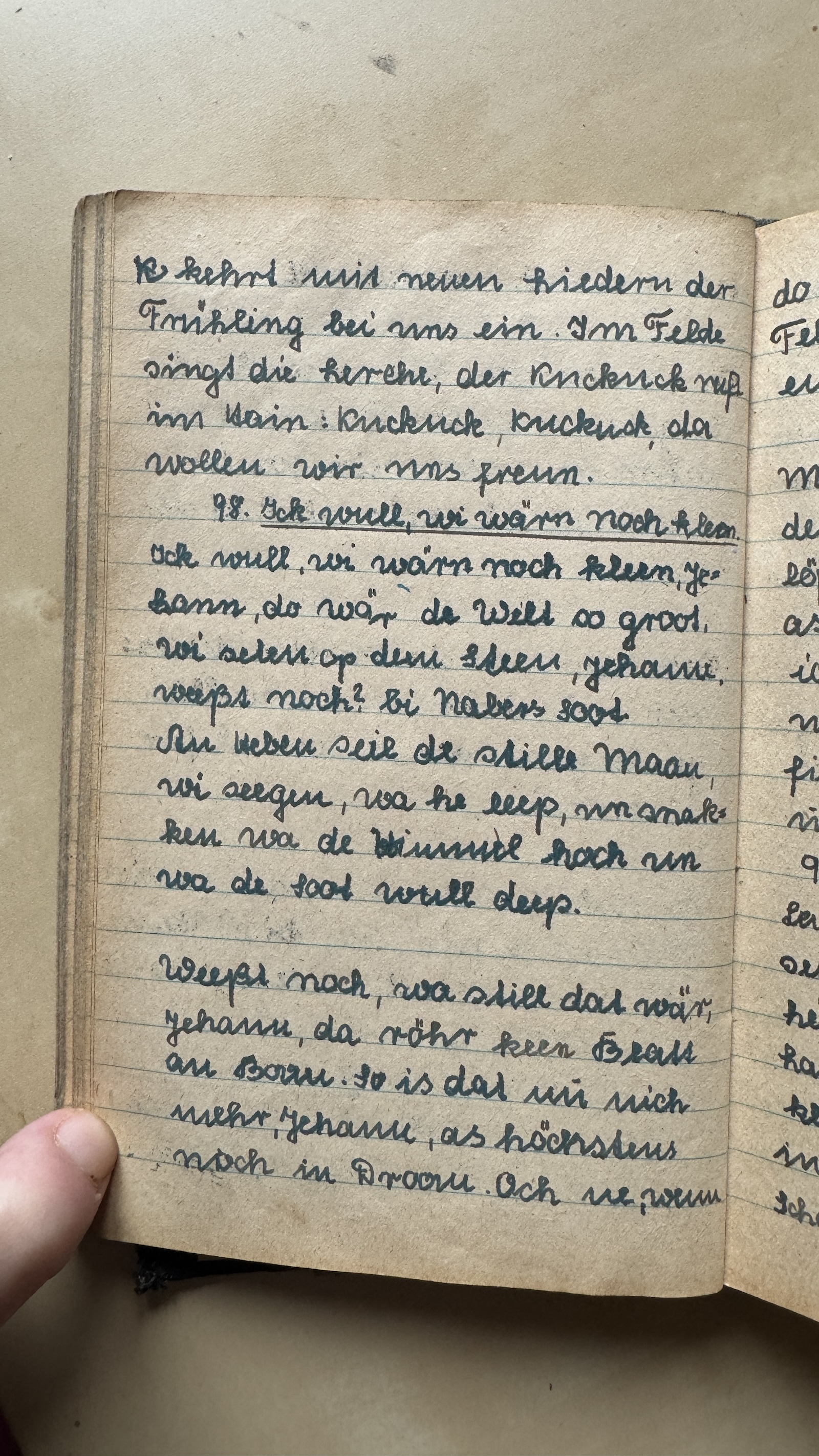 Original Liederbuch Seite 101