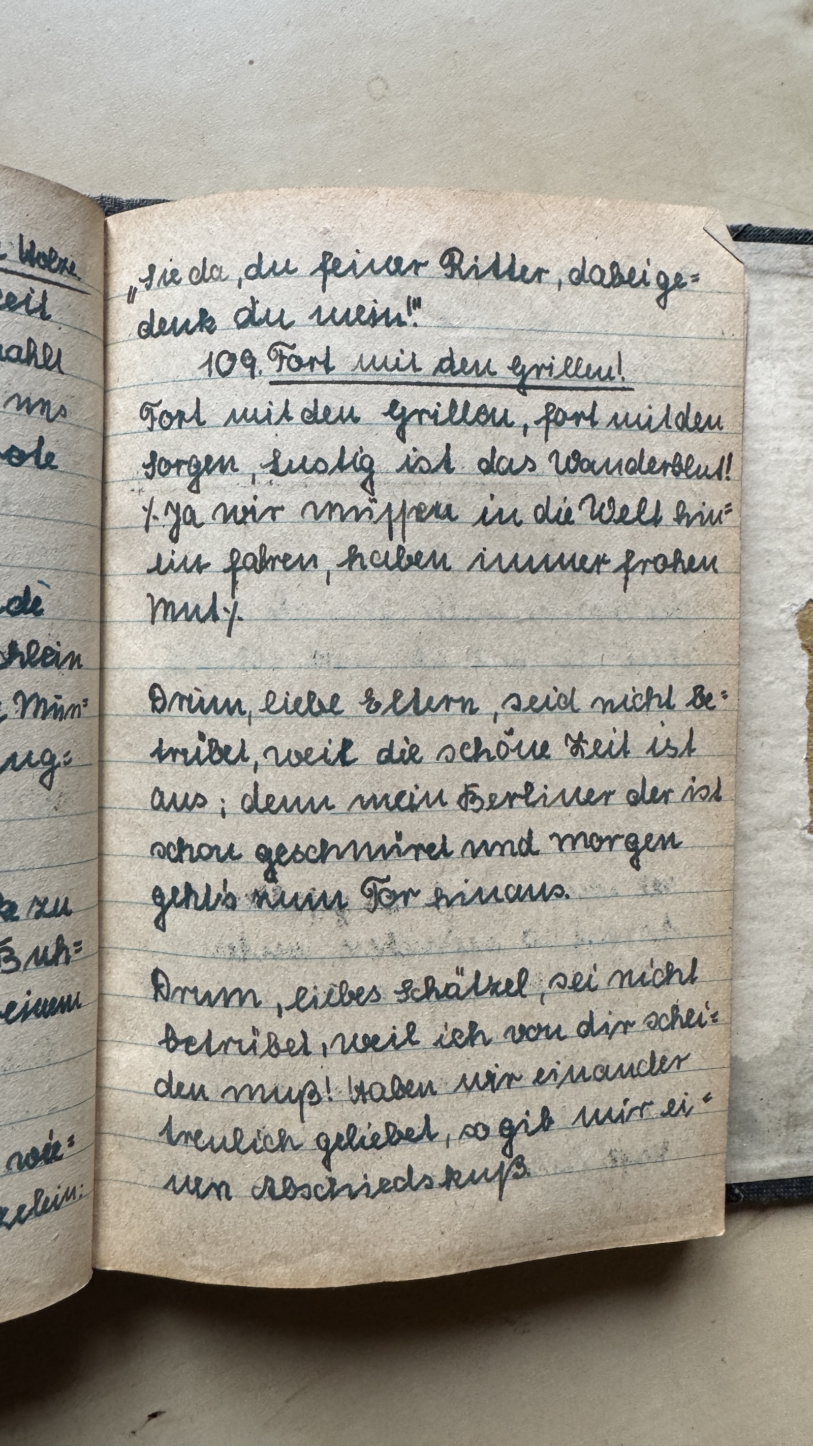 Original Liederbuch Seite 112