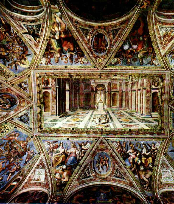 Triumph der christlichen Religion im Gewölbe der Sala di Costantino