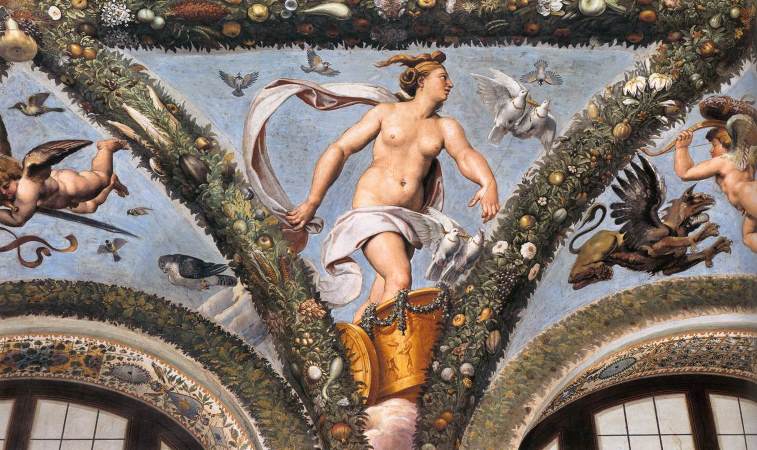 Venus auf dem Taubenwagen