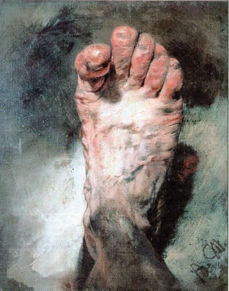 Gemalter Fuß von Adolph Menzel
