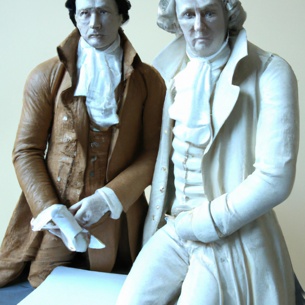 KI-generierte Skulptur von Goethe und Schiller