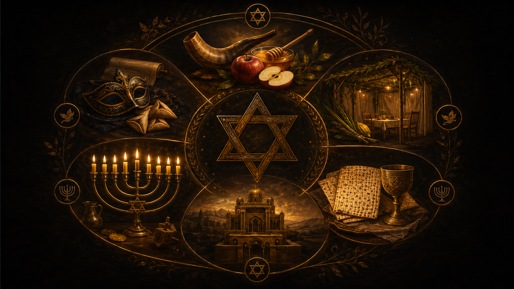 Symbolischer Kreis jüdischer Feste