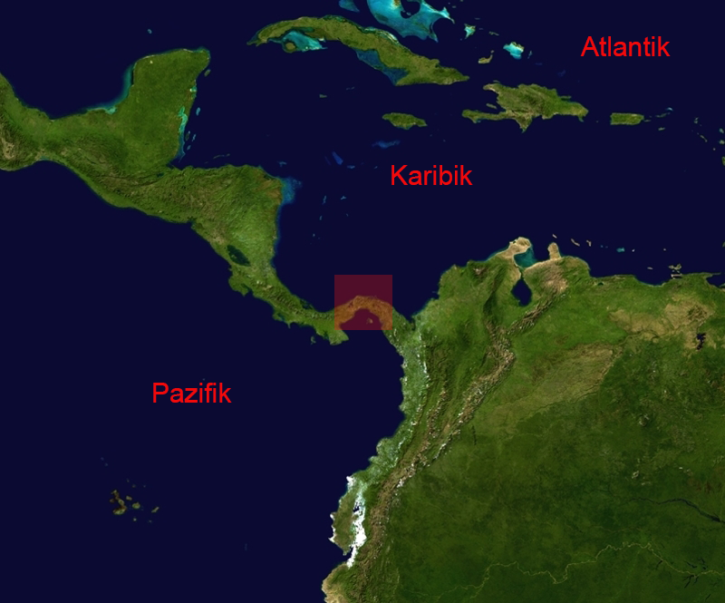 Panamakanal und Umgebung von oben