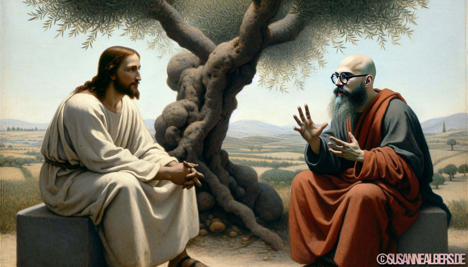 Jesus und Adorno unter einem Baum