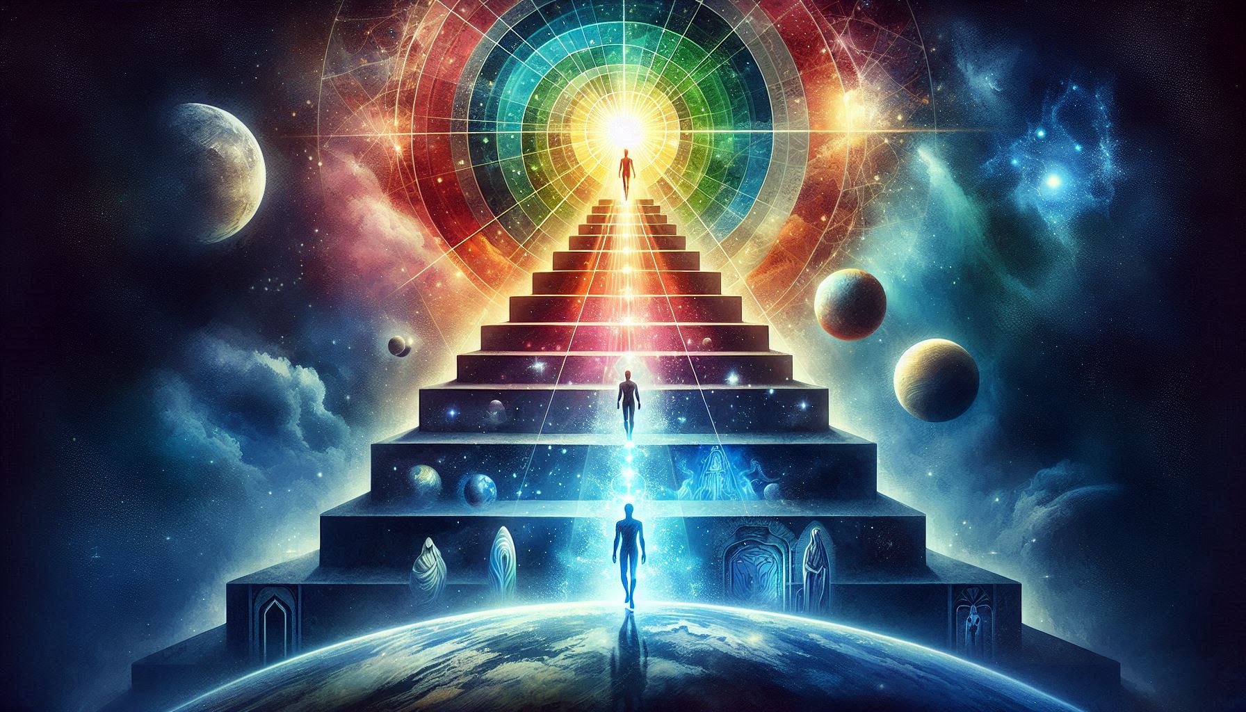 Kosmische Stufenleiter ins Licht – Bild zum Lied Journey to Freedom